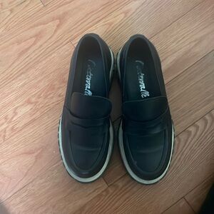 Lintervalle black and cream platform loafers size 36 condition like new.